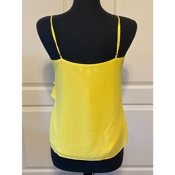 Naked Zebra Women's Yellow Chiffon Ruffled Sleeveless Blouse Size Small - Picture 2 of 6